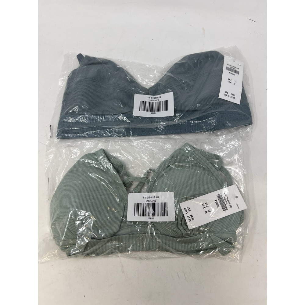 Gilly Hicks Bra Lot Of 2 Green Size XS ribbed NWT‎
